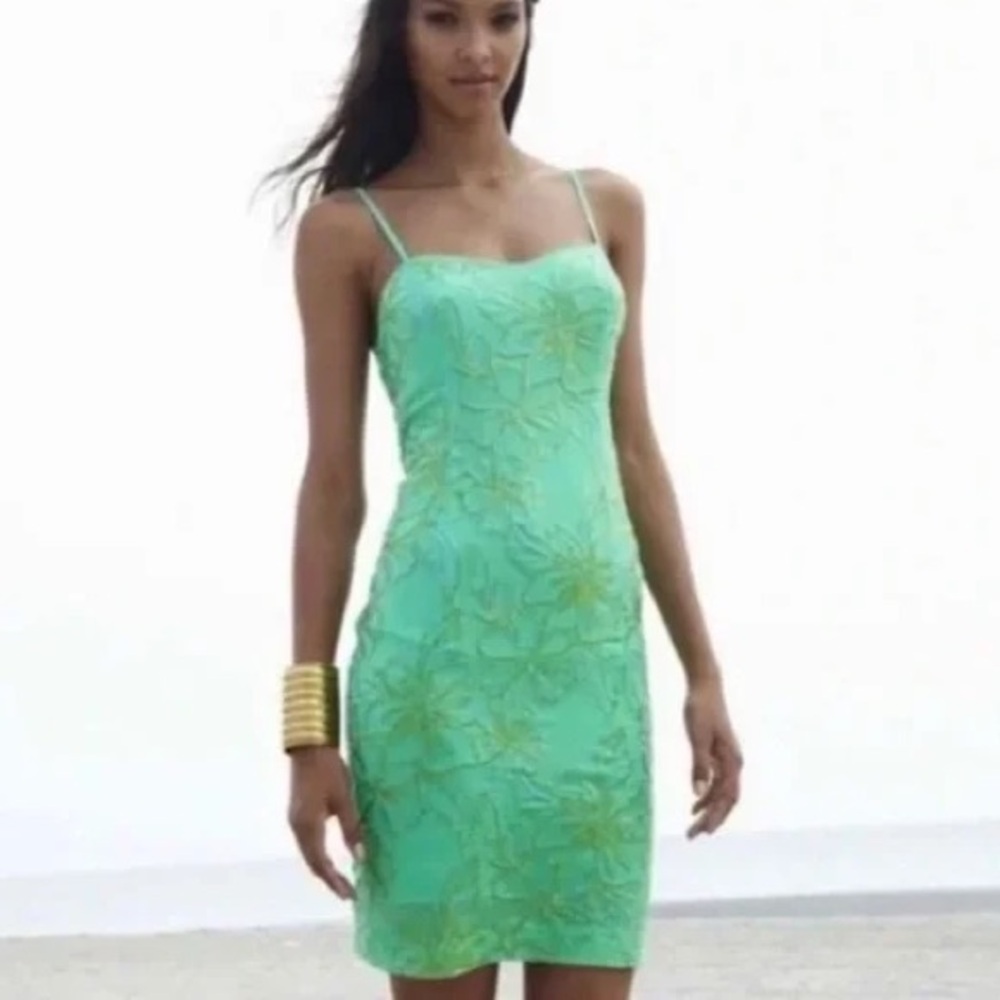 Lilly Pulitzer Vega Dress Spearmint Taboo Embroidery size 0 zero